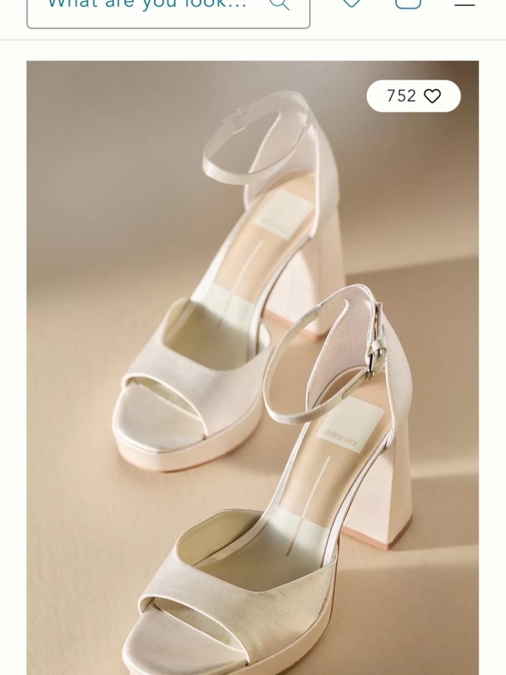 Dolce Vita Pandro White Platform Ankle-Strap Block Heels